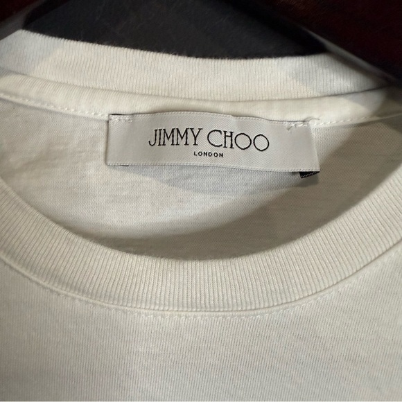 Jimmy Choo White Short Sleeve Tee - Picture 4 of 11